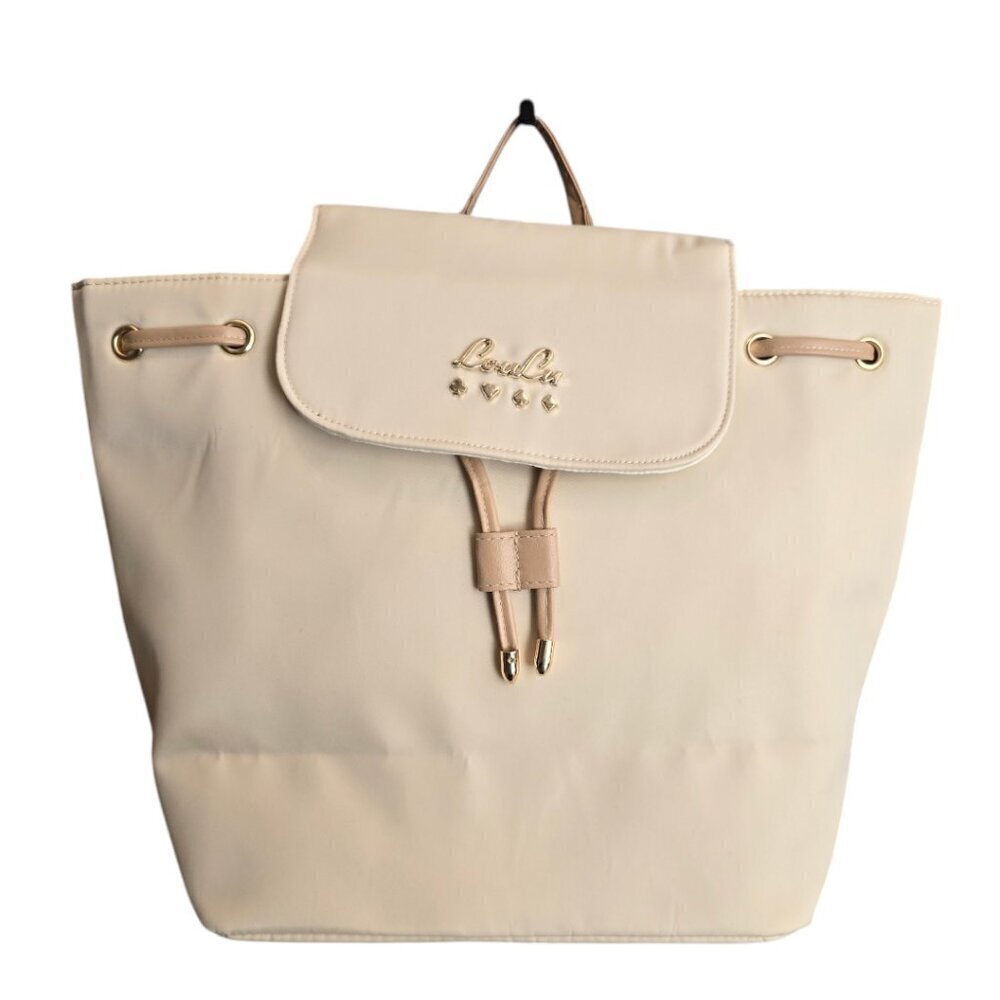 LouLu NWOT Limited Edition Berry Collection Ivory Leatherette Backpack Purse